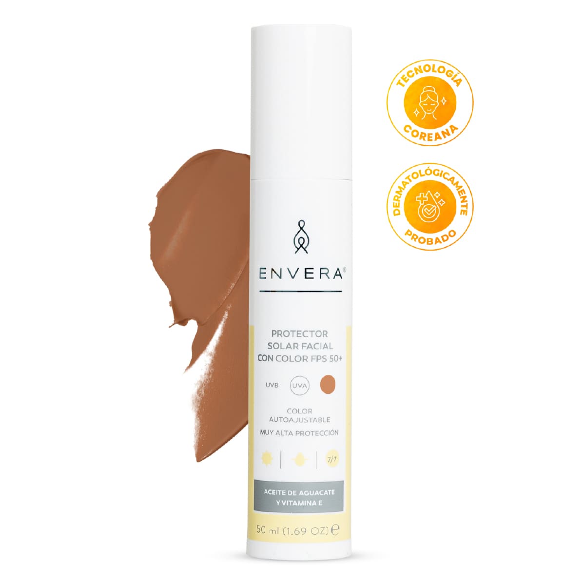 Envera Protector Solar FPS50+ UVA/UVB con color Medium 50 ml