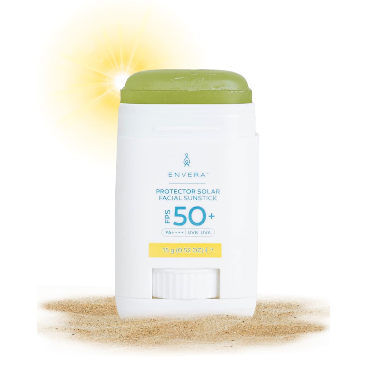 Envera Protector Solar en barra stick transparente FPS50+ UVA/UVB PA++++ 15 gr