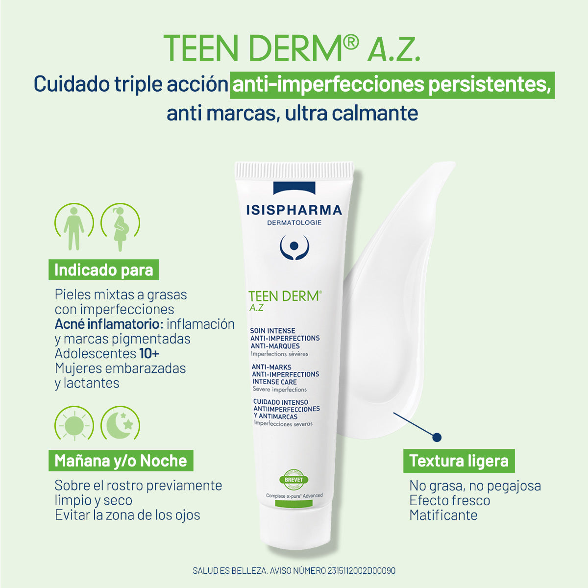 Isispharma Teen Derm AZ Seboregulador y anti imperfecciones 30 ml