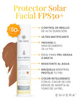 Envera Protector Solar Oil Control para Piel Grasa FPS50+ UVA/UVB PA++++ tono Medium 50 ml