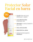 Envera Protector Solar en barra con color Peachy FPS50+ UVA/UVB PA++++ 50 ml