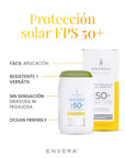 Envera Protector Solar en barra stick transparente FPS50+ UVA/UVB PA++++ 15 gr
