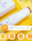 Envera Protector Solar en barra con color Peachy FPS50+ UVA/UVB PA++++ 50 ml