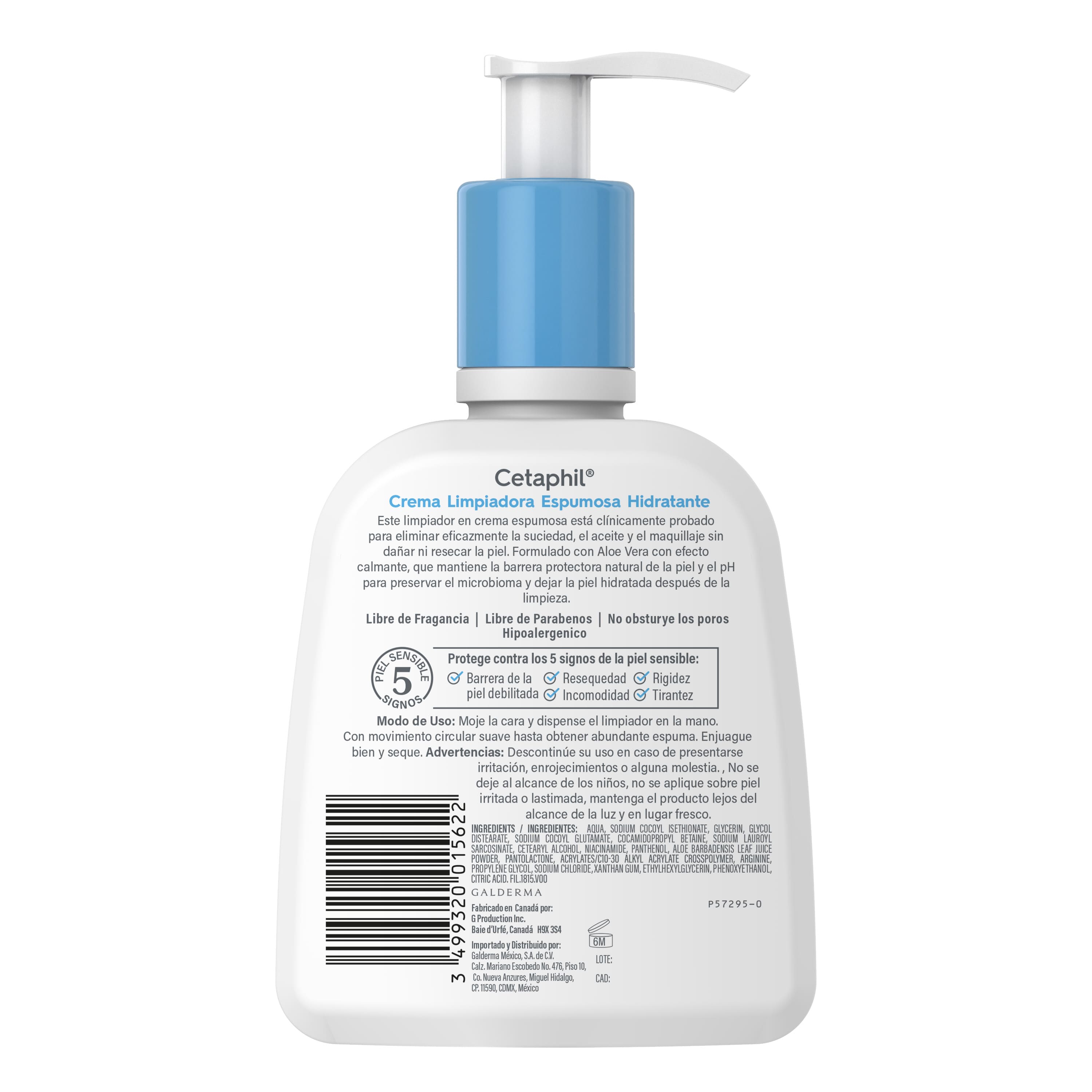 Cetaphil Crema limpiadora espumosa hidratante 237 ml