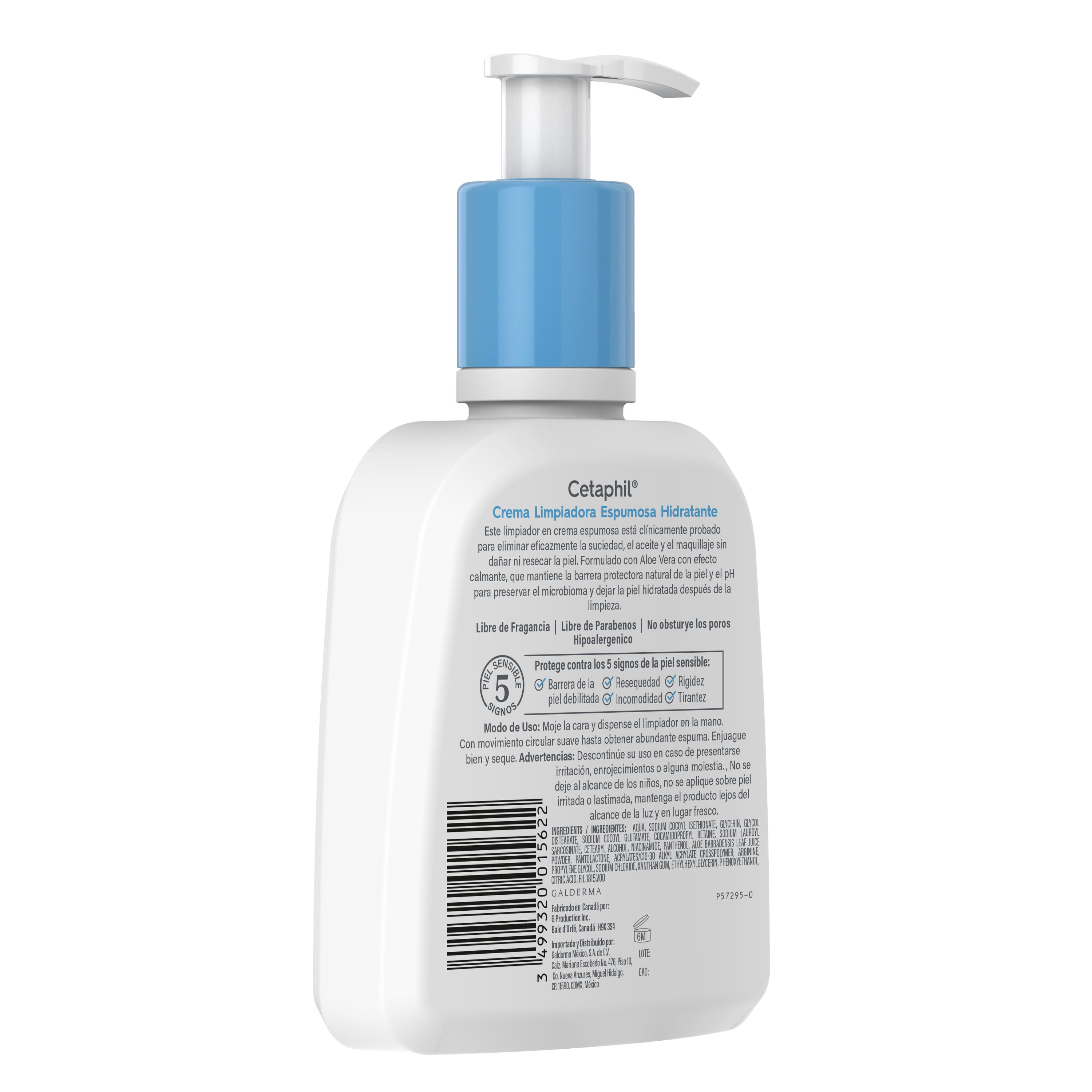 Cetaphil Crema limpiadora espumosa hidratante 237 ml
