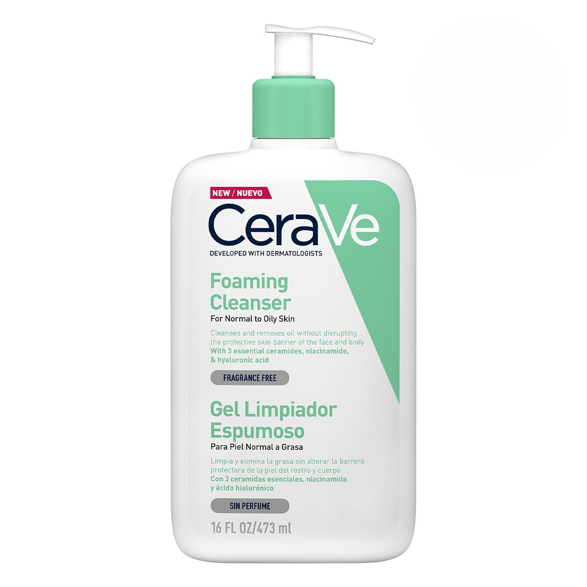 CeraVe Gel limpiador facial espumoso 473 ml