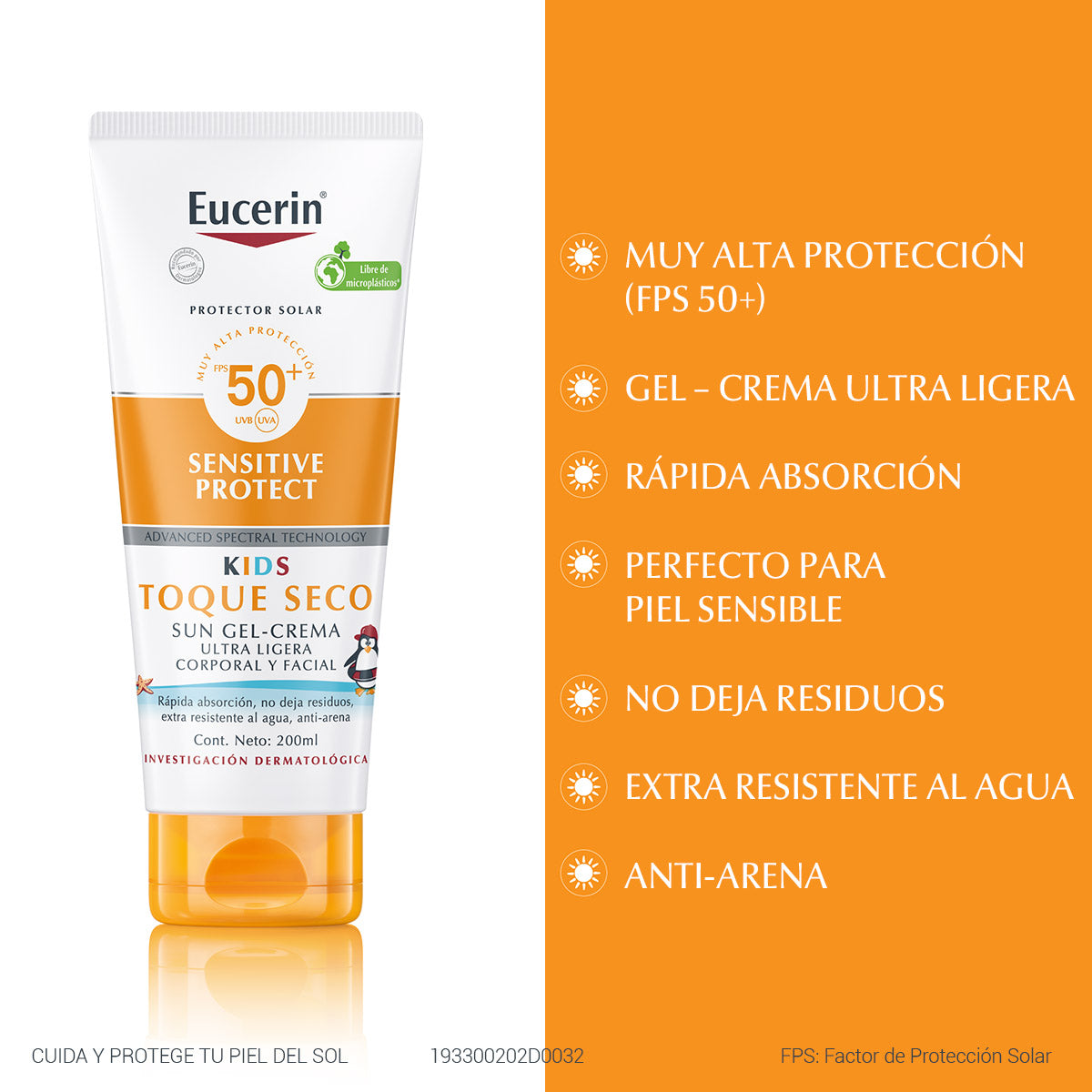 Eucerin Sun Kids Protector solar para niños FPS50+ 200 ml