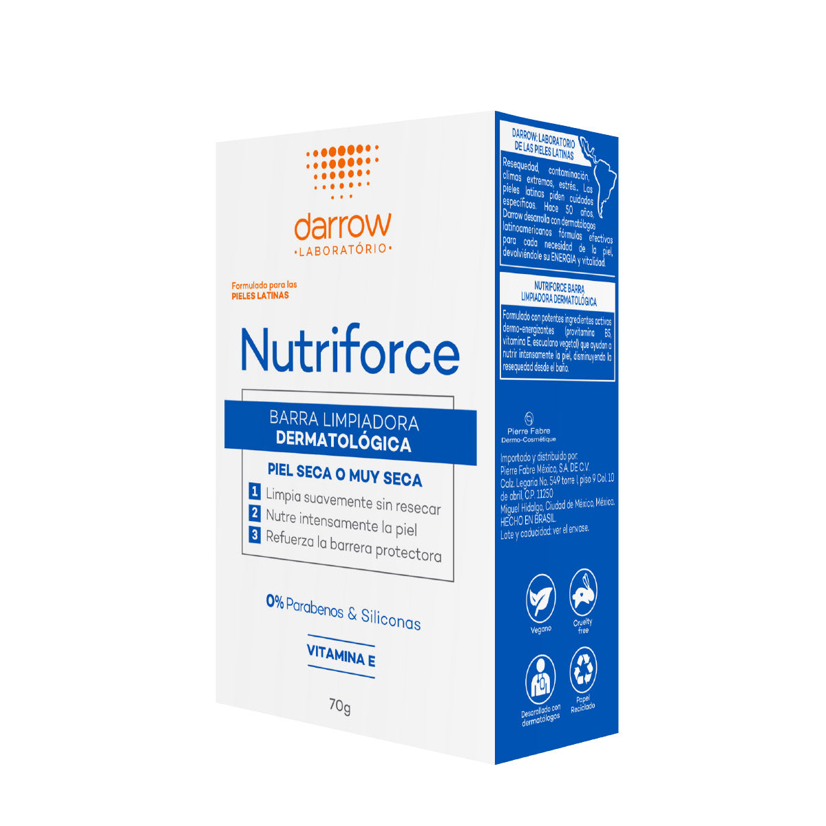 Darrow Nutriforce Barra limpiadora para piel seca 70 gr