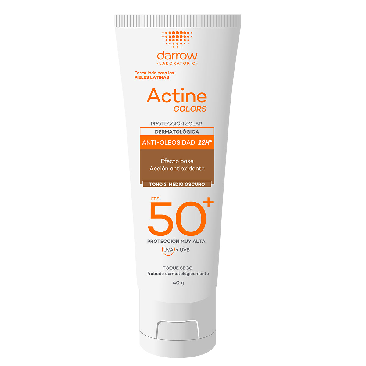 Darrow Actine Colors Protector Solar FPS50+ para piel grasa tono Oscuro 40 gr