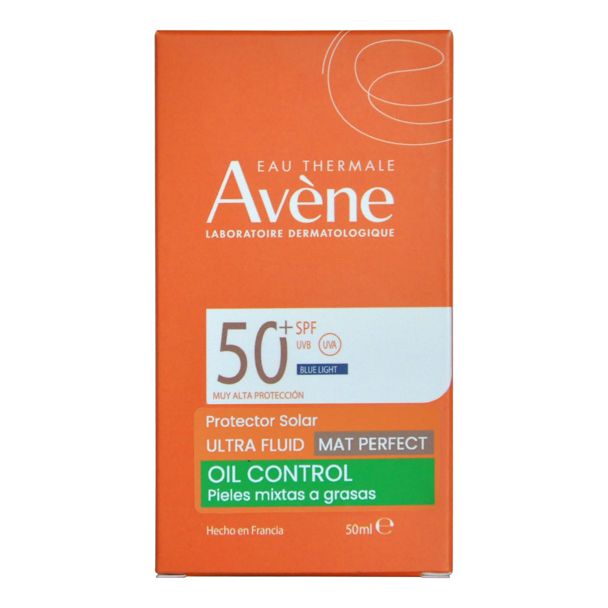 Avene Mat Perfect Ultra Fluido con color protector solar para piel mixta grasa y sensible FPS50+ 50 ml