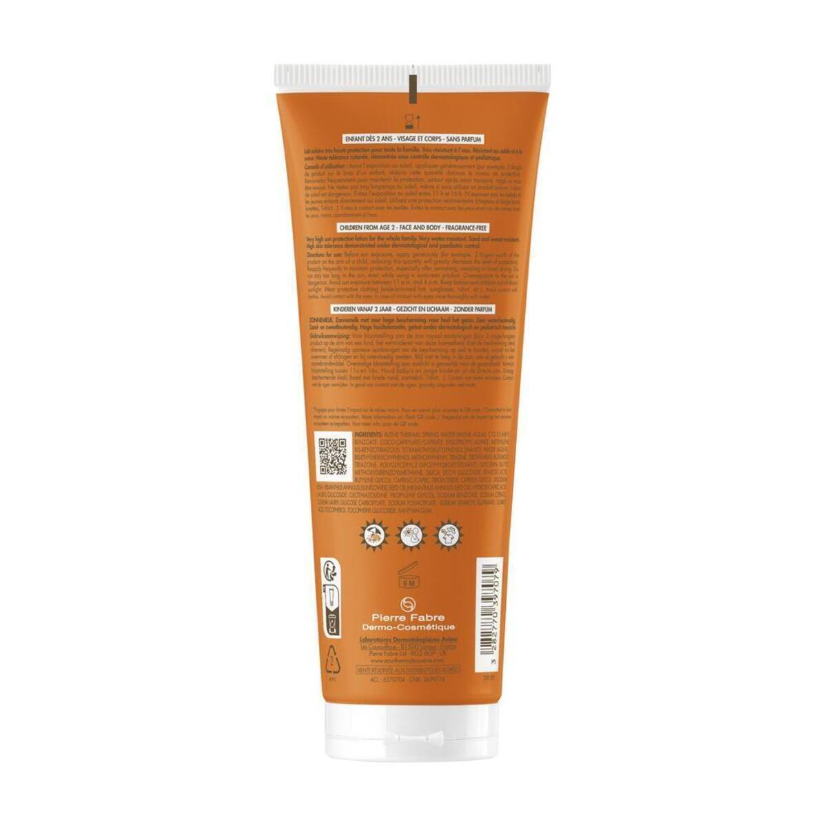 Avene Leche Protector Solar Niños SPF50+ 250 ml
