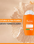 Avène Ultra Fluid Oil Control Protector Solar Facial Con Color Tono Claro FPS50 50 ML