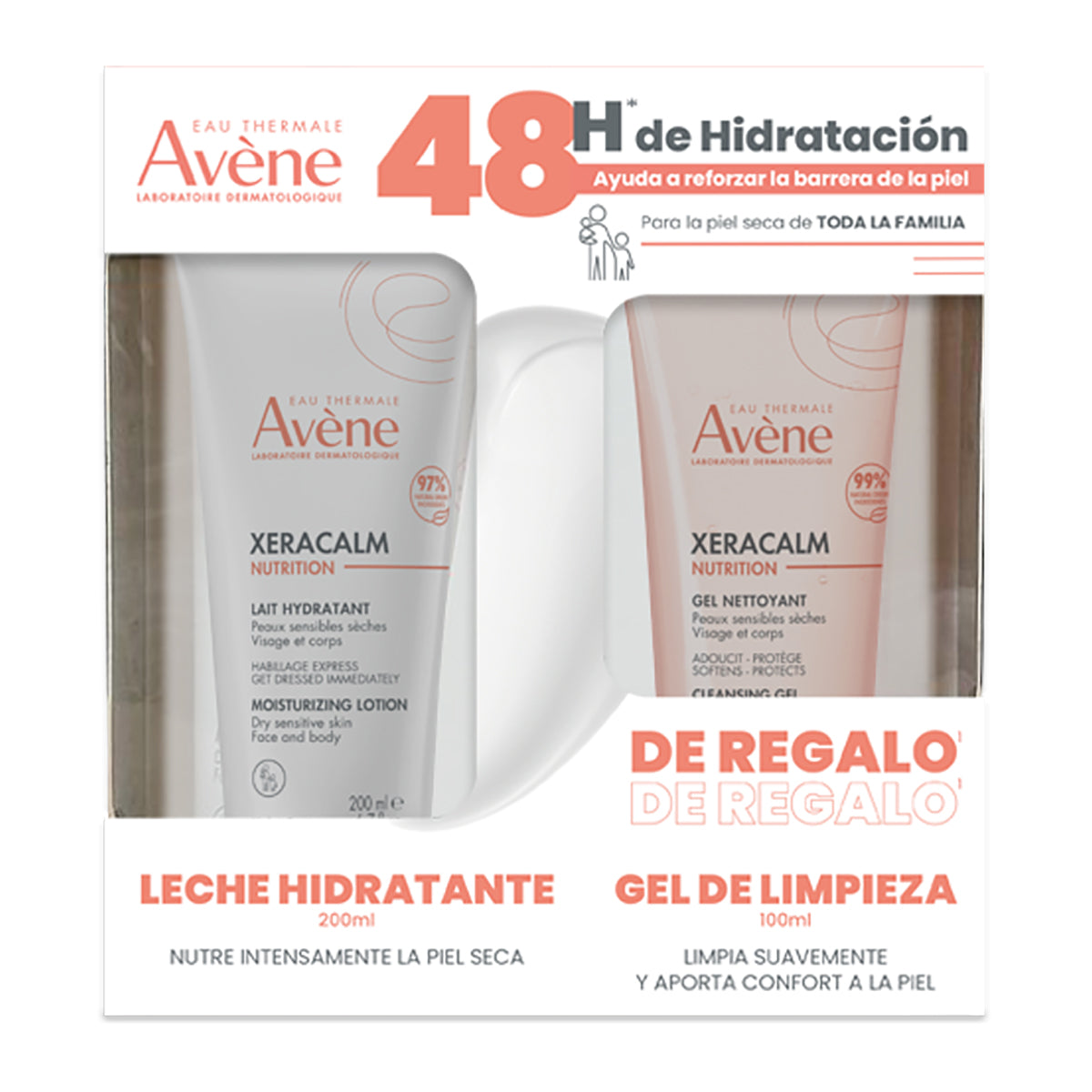 Avene Kit xeracalm nutrition gel 100ml + Xeracalm nutrition leche 200ml.