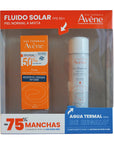 Avene kit protector solar fluido sin color fps50+ 50ml + Agua termal 50ml.