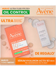 Avène Kit Ultra Fluid Oil Control Con Color Tono Medio FPS 50+ 50 Ml + Hyaluron Active Serum 10 Ml