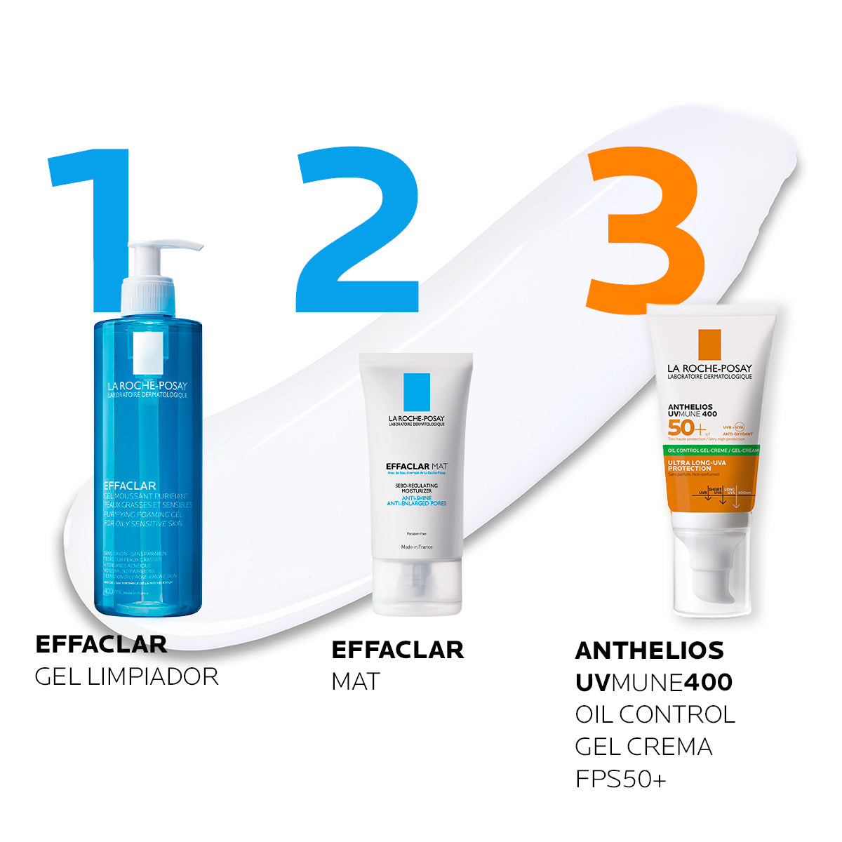 La Roche-Posay Anthelios Toque Seco Gel-crema FPS50+ Protector solar anti-brillo para piel mixta y grasa 50 ml