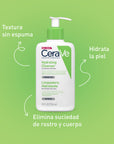 Cerave, Limpiadora hidratante facial y corporal, 236ml