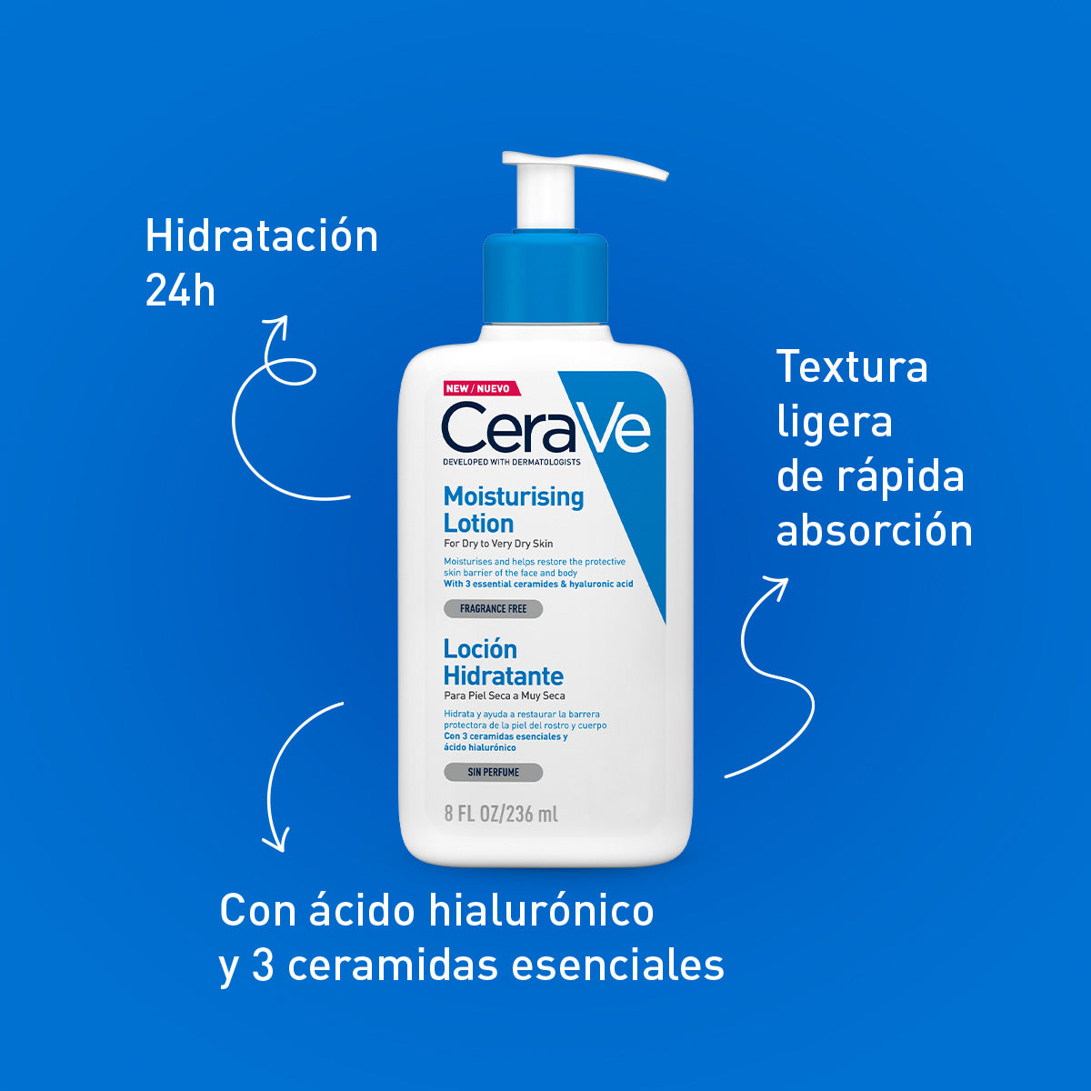 CeraVe Loción hidratante para piel seca 236 ml