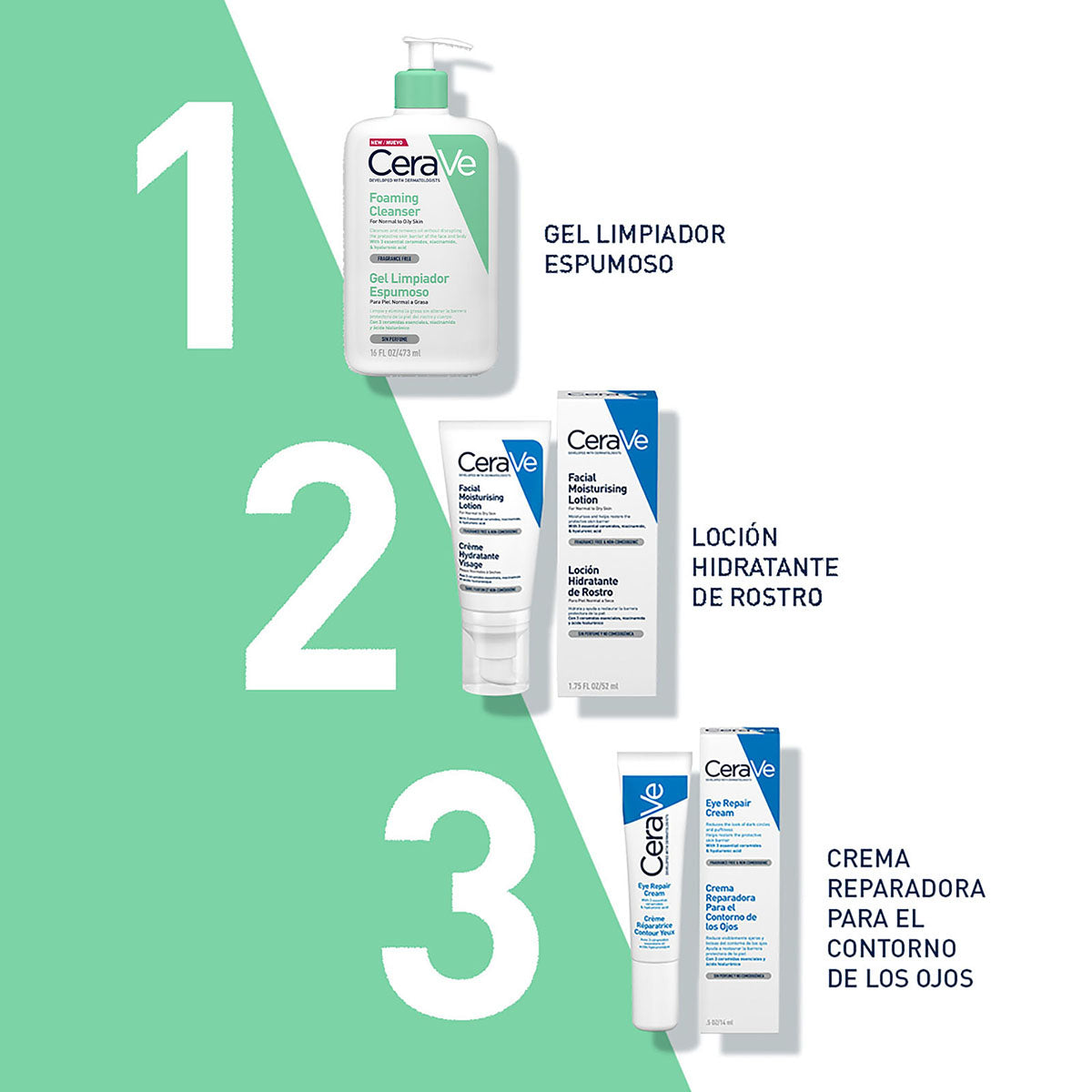 CeraVe Gel limpiador facial espumoso 473 ml