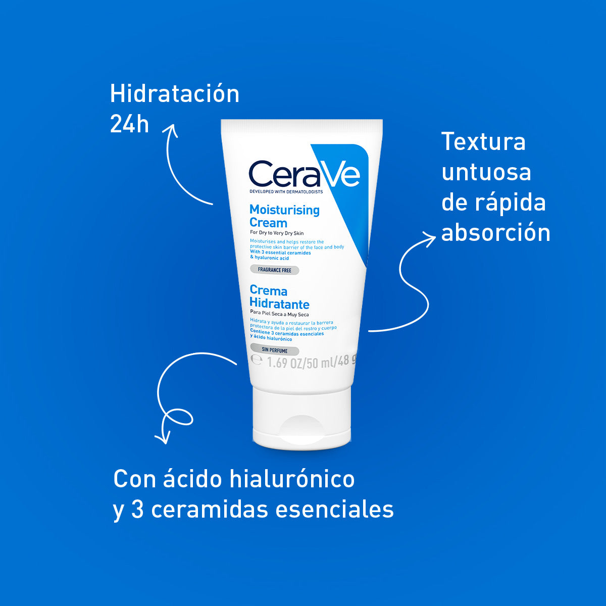 CeraVe Crema hidratante facial y corporal 50 ml