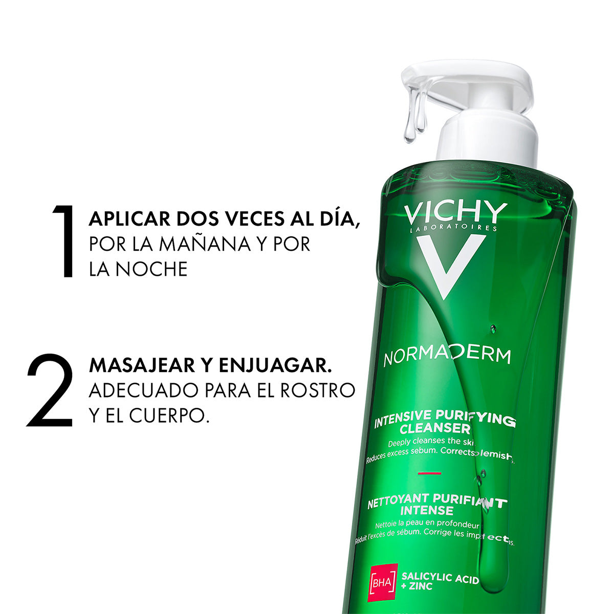 Vichy Normaderm phytosolution Gel limpiador para piel grasa con tendencia acneica 400 ml
