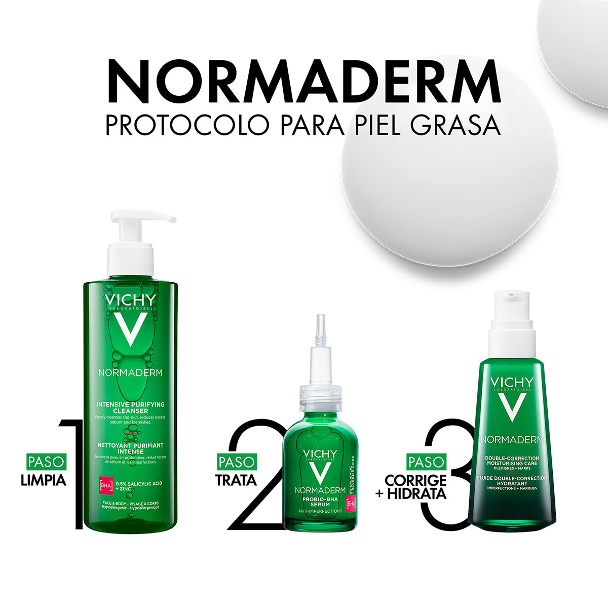 Vichy Normaderm phytosolution Gel limpiador para piel grasa con tendencia acneica 400 ml