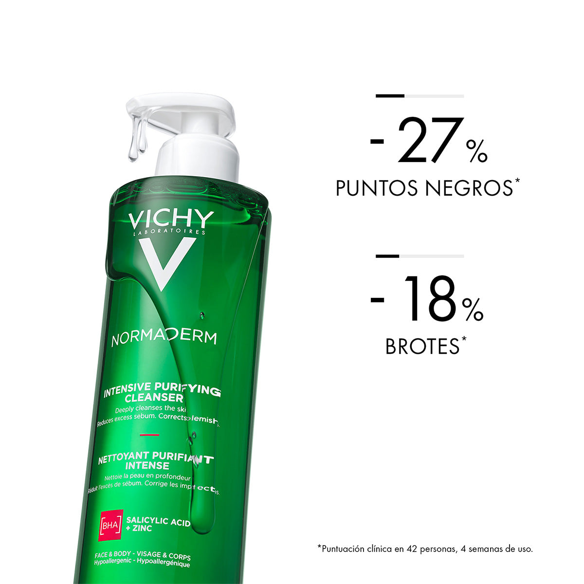 Vichy Normaderm phytosolution Gel limpiador para piel grasa con tendencia acneica 400 ml