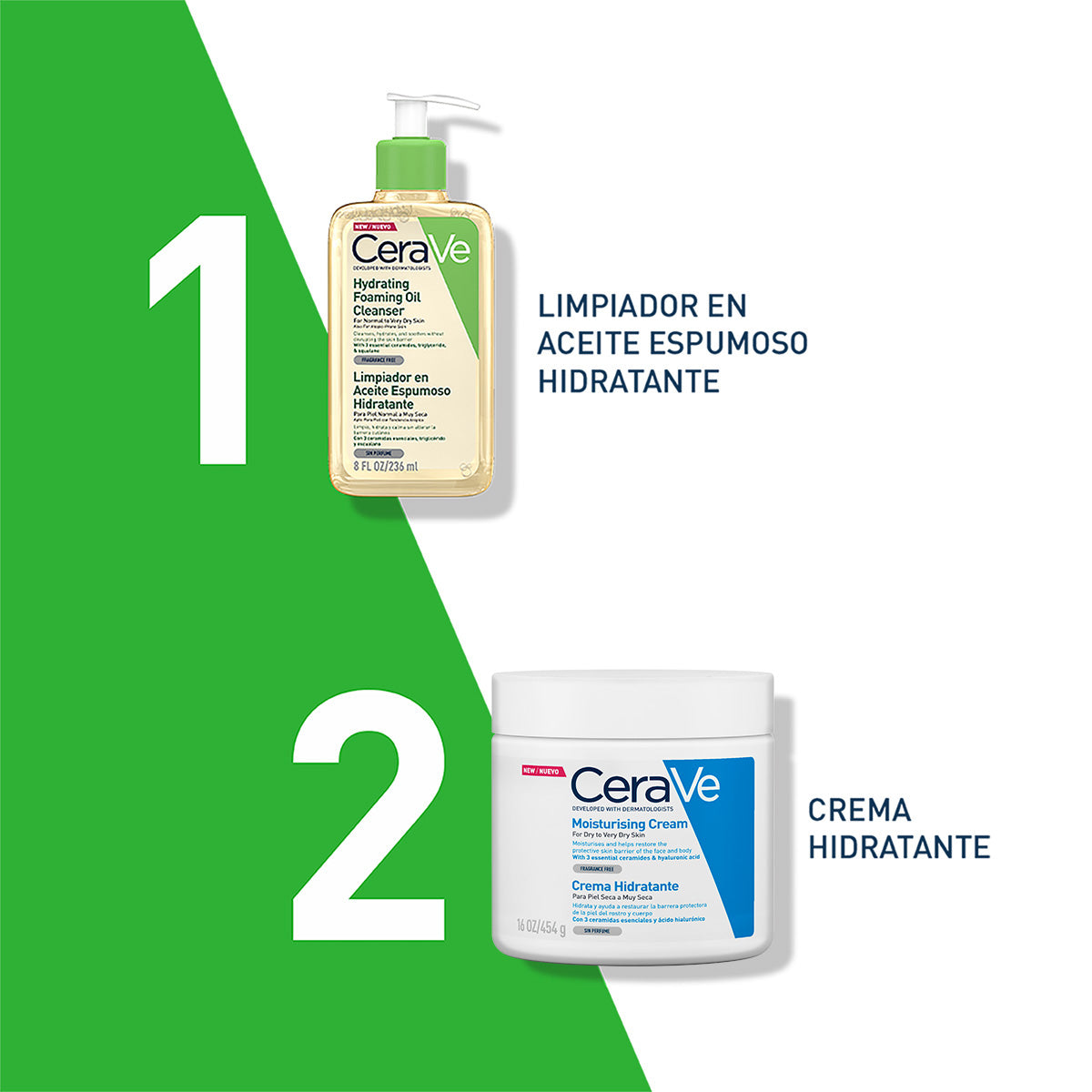 CeraVe Gel limpiador en aceite espumoso facial y corporal 236 ml