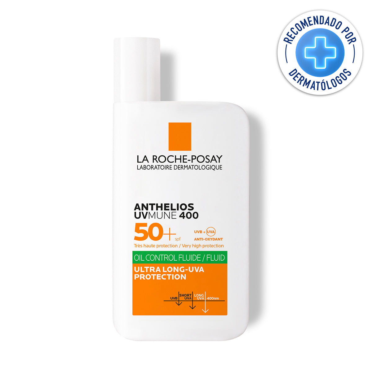 La Roche-Posay Anthelios UVMune 400 Oil Control Fluido FPS50+ Protector solar para piel mixta y grasa con tendencia al brillo 50 ml