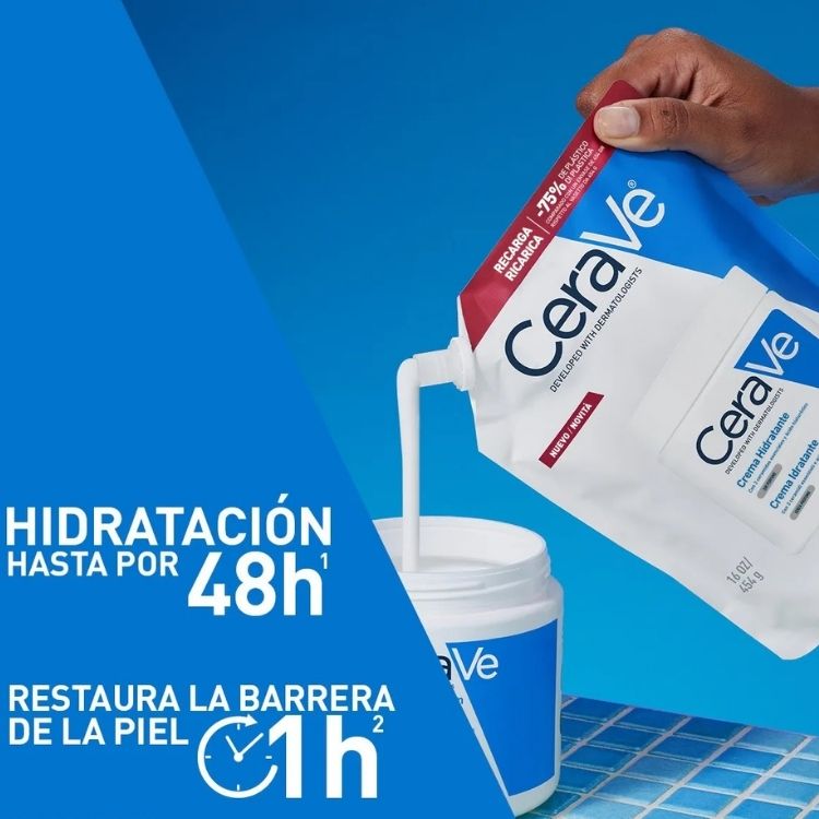 CeraVe Crema Hidratante Refill con Ceramidas y Ácido Hialurónico 454 ml