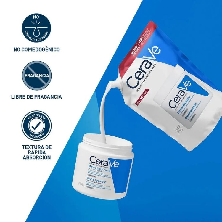 CeraVe Crema Hidratante Refill con Ceramidas y Ácido Hialurónico 454 ml