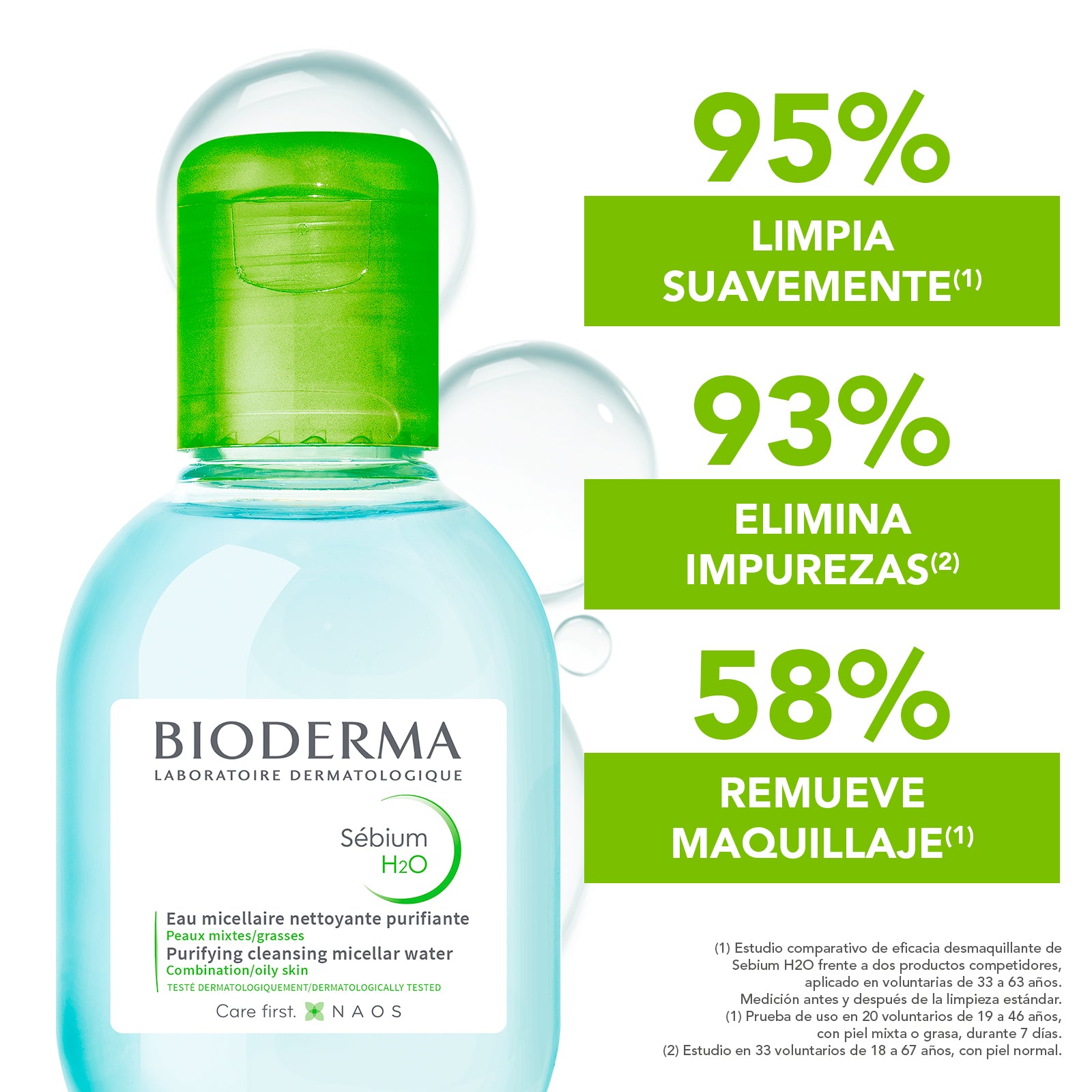 Bioderma Sébium H2O Agua micelar desmaquillante para piel mixta a grasa 100 ml