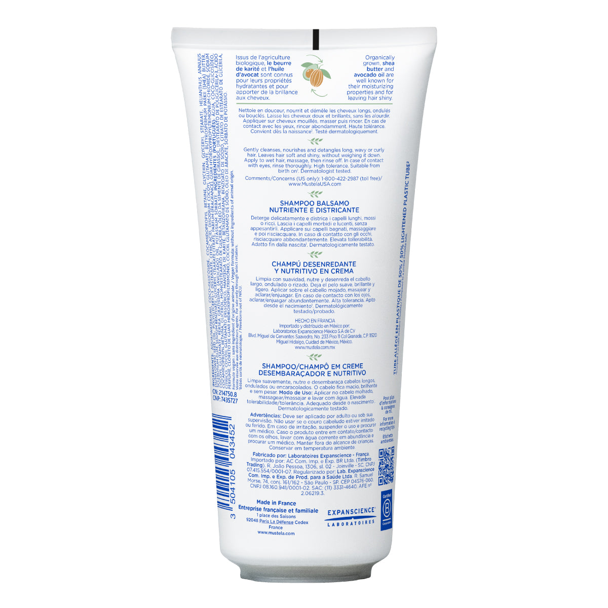 Mustela Shampoo en crema Desenredante y Nutritivo 200ml.