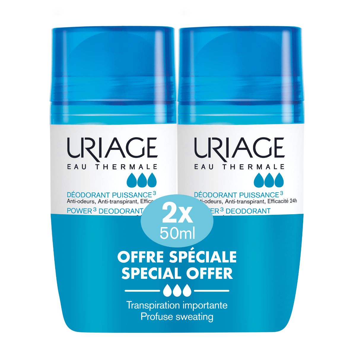 Uriage Kit desodorante power roll-on 2x 50 ml