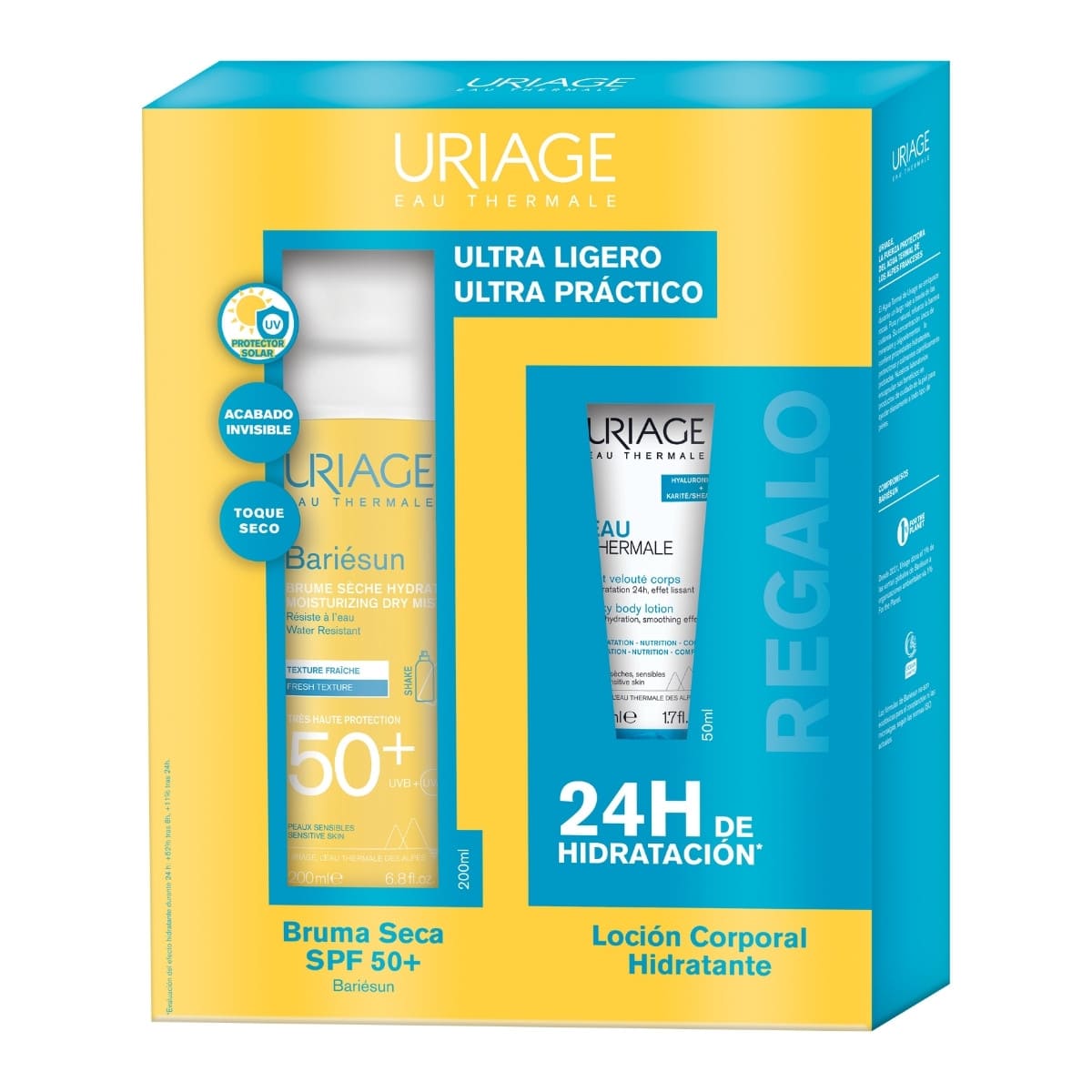 Uriage Kit Bariésun spf50+ Bruma seca 200 ml + loción corporal 50 ml