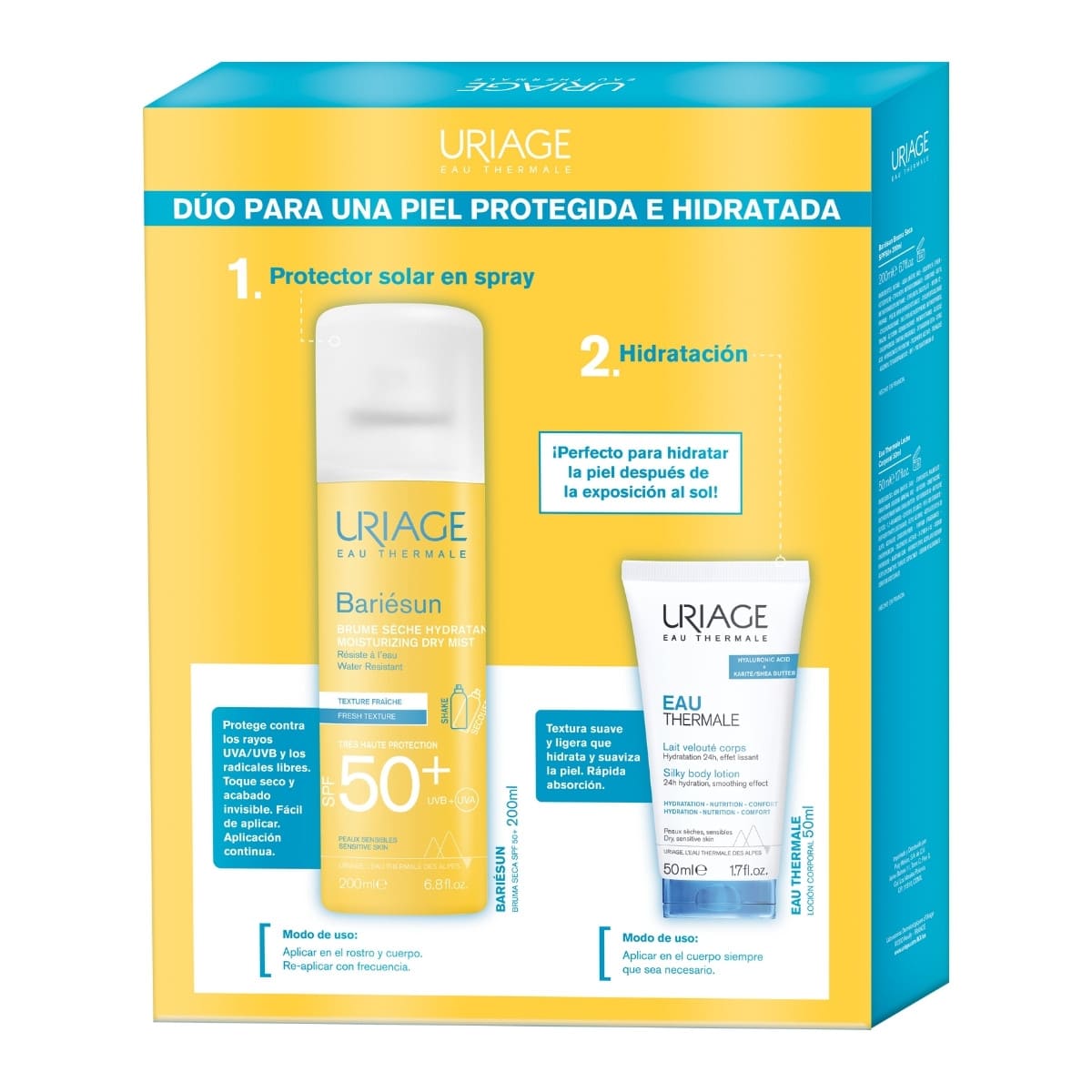 Uriage Kit Bariésun spf50+ Bruma seca 200 ml + loción corporal 50 ml
