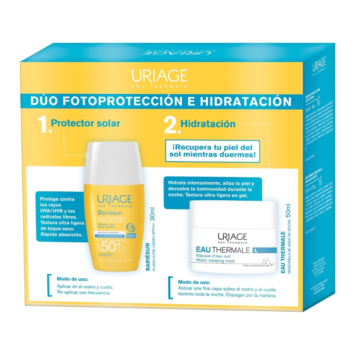 Uriage Kit Bariésun Ultrafluido SPF50+ 30ml + Eau Thermal Mascarilla 50ml