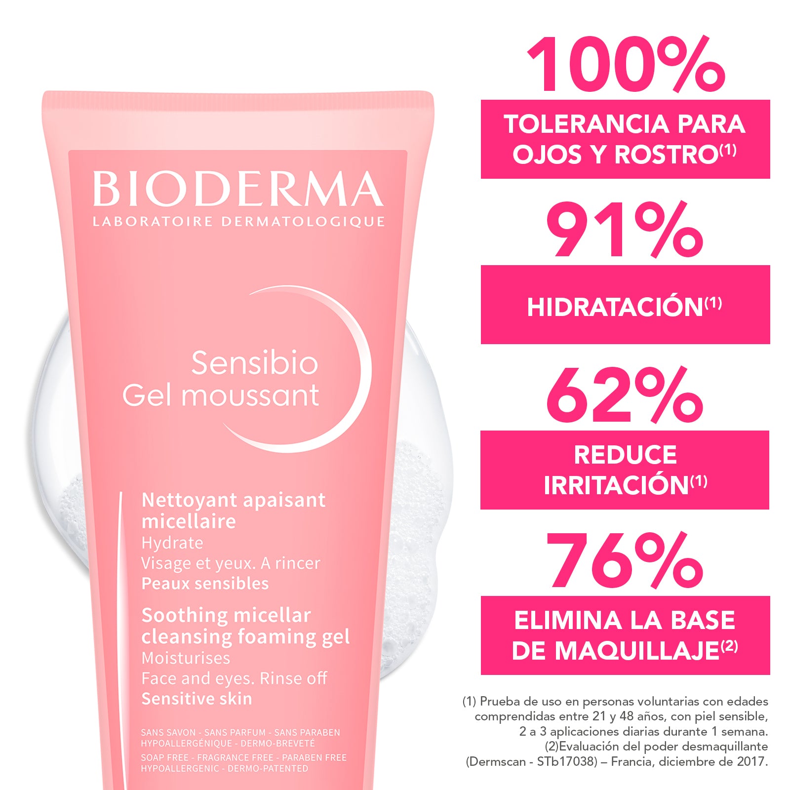 Bioderma Sensibio Gel Moussant gel micelar limpiador 100 ml
