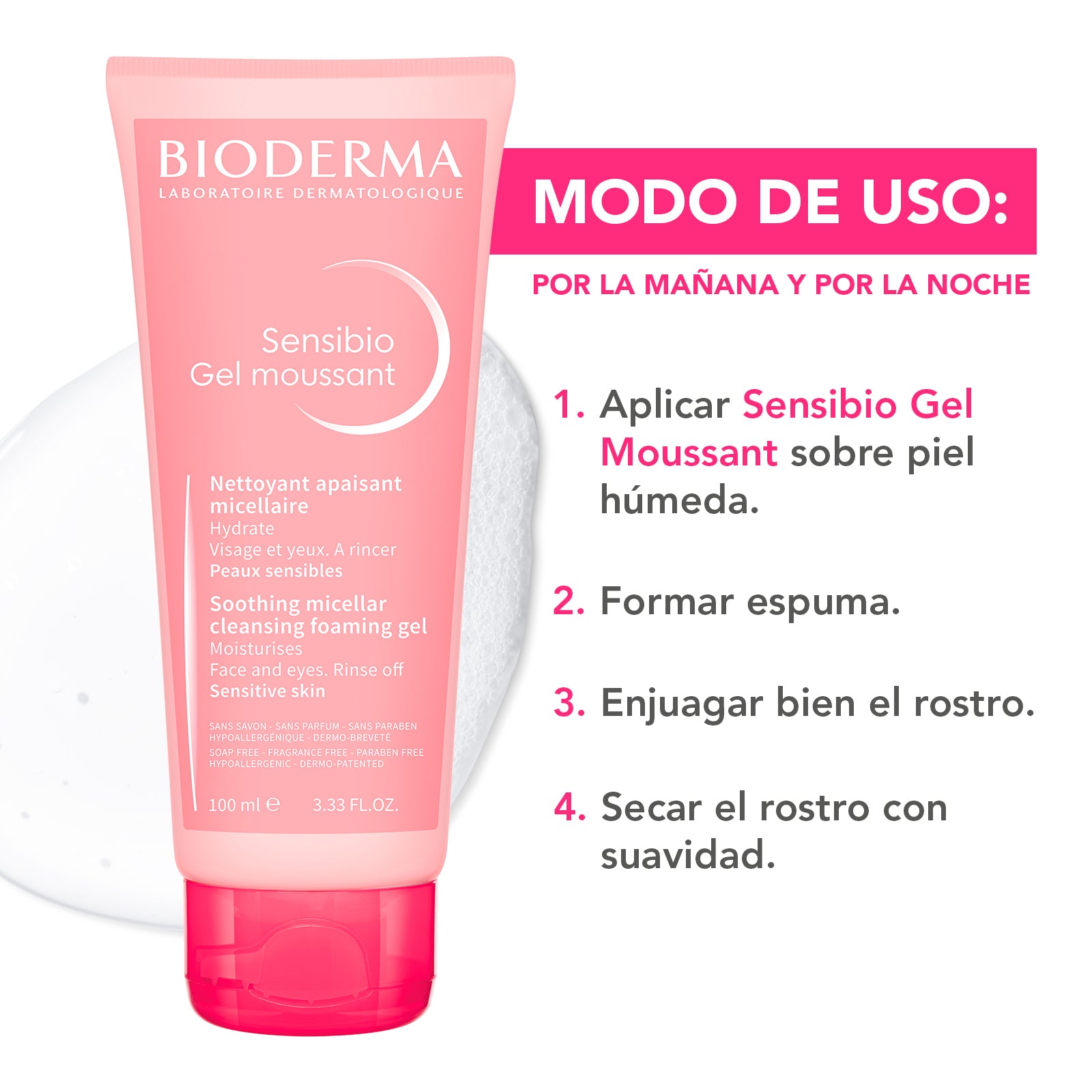 Bioderma Sensibio Gel Moussant gel micelar limpiador 100 ml