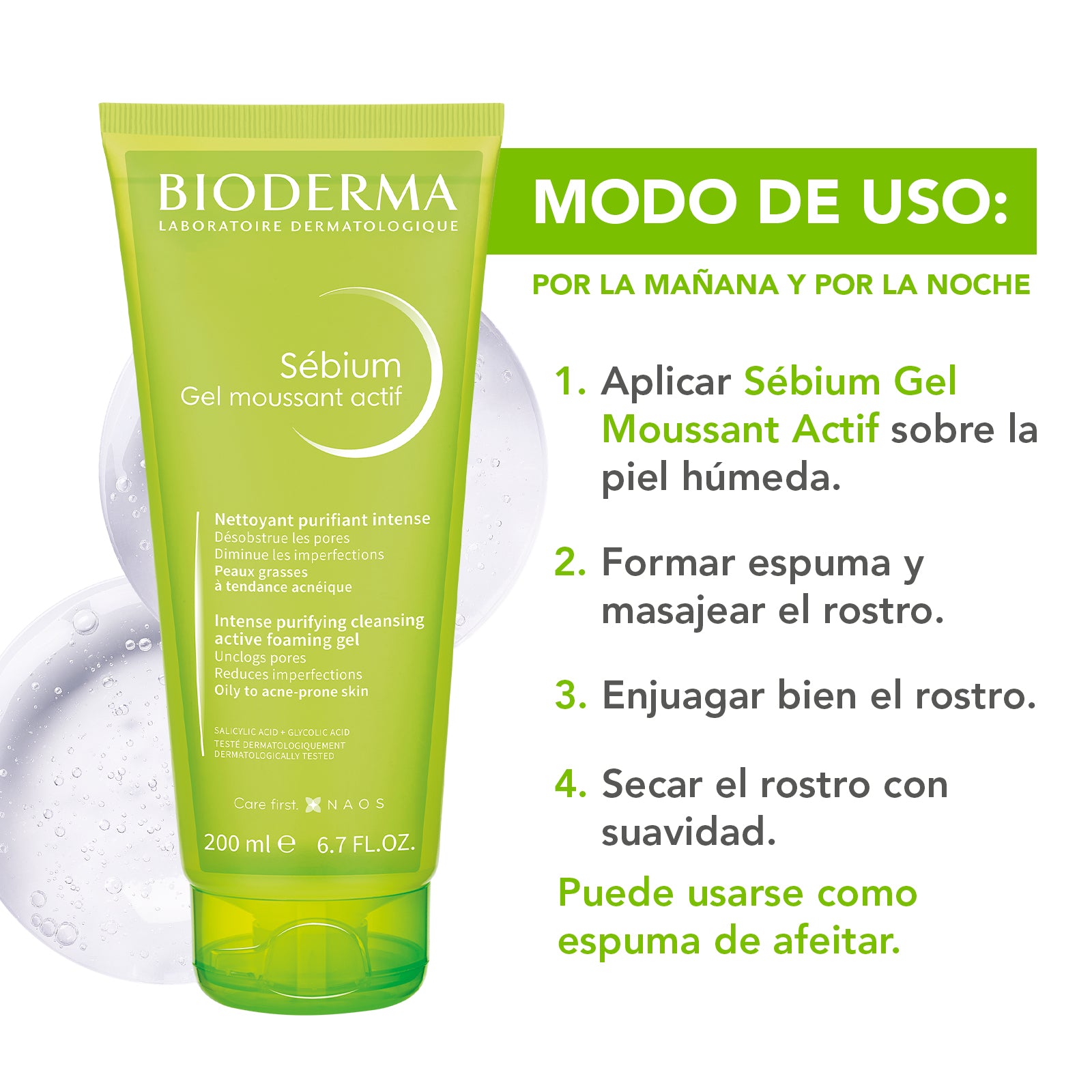 Bioderma Sébium Gel Moussant Actif Limpiador activo anti-acné 200 ml