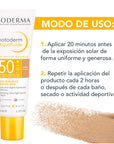 Bioderma Photoderm Aquafluido FPS50+ Protector solar facial con color tono Dorado 40 ml