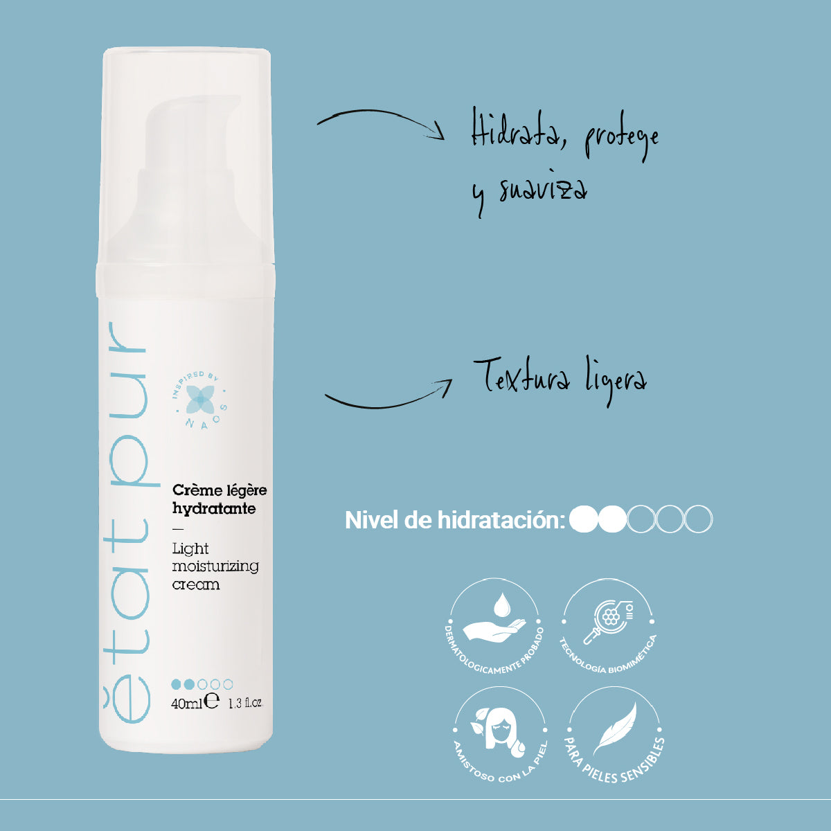 Etat Pur Crema Ligera Hidratante Facial 40 ml