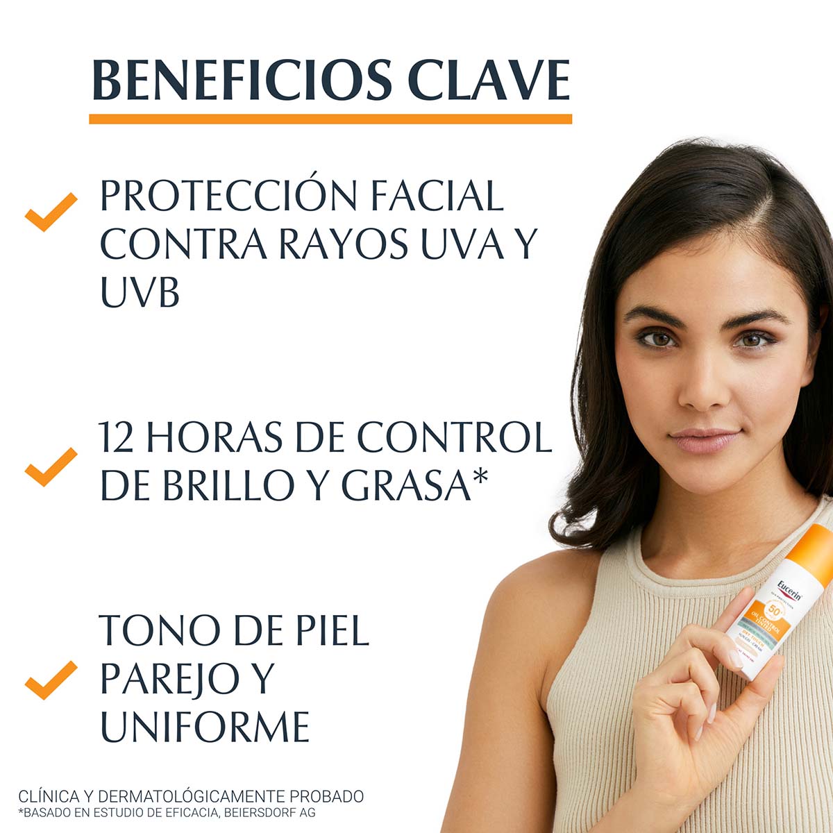 Eucerin Sun Oil Control Protector solar FPS50+ tono claro para piel grasa 50 ml
