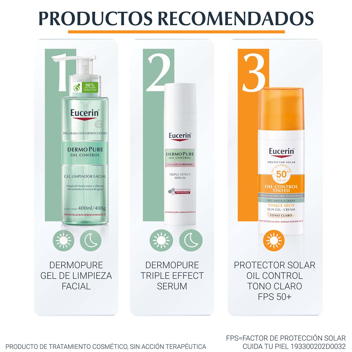 Eucerin Sun Oil Control Protector solar FPS50+ tono claro para piel grasa 50 ml
