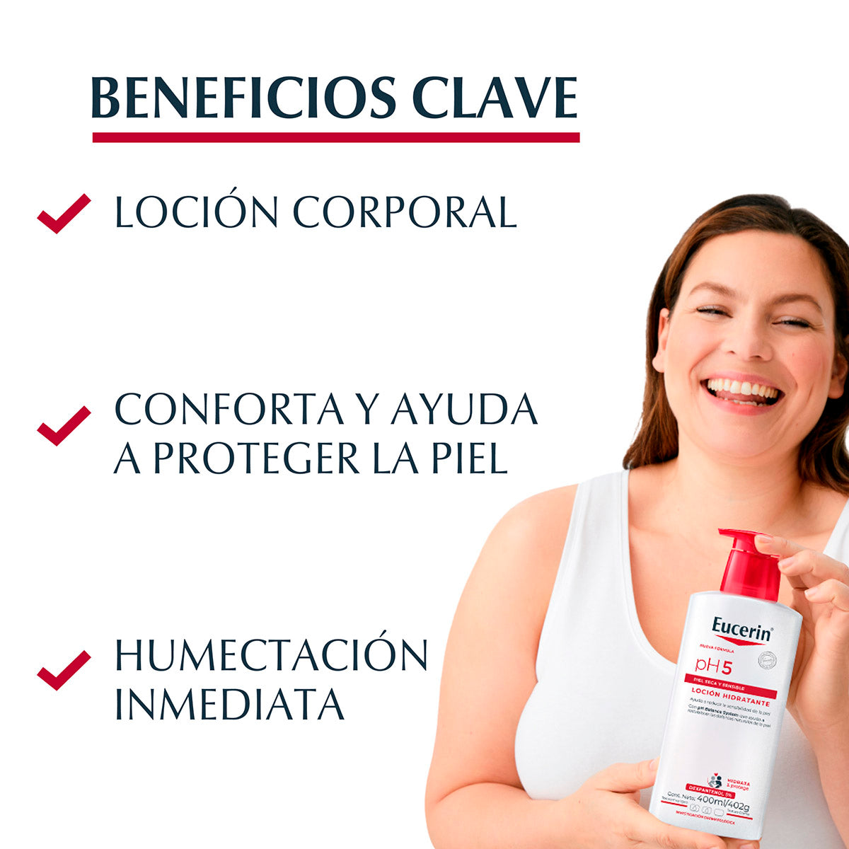 Eucerin pH5 Loción corporal hidratante para piel seca y sensible 400 ml