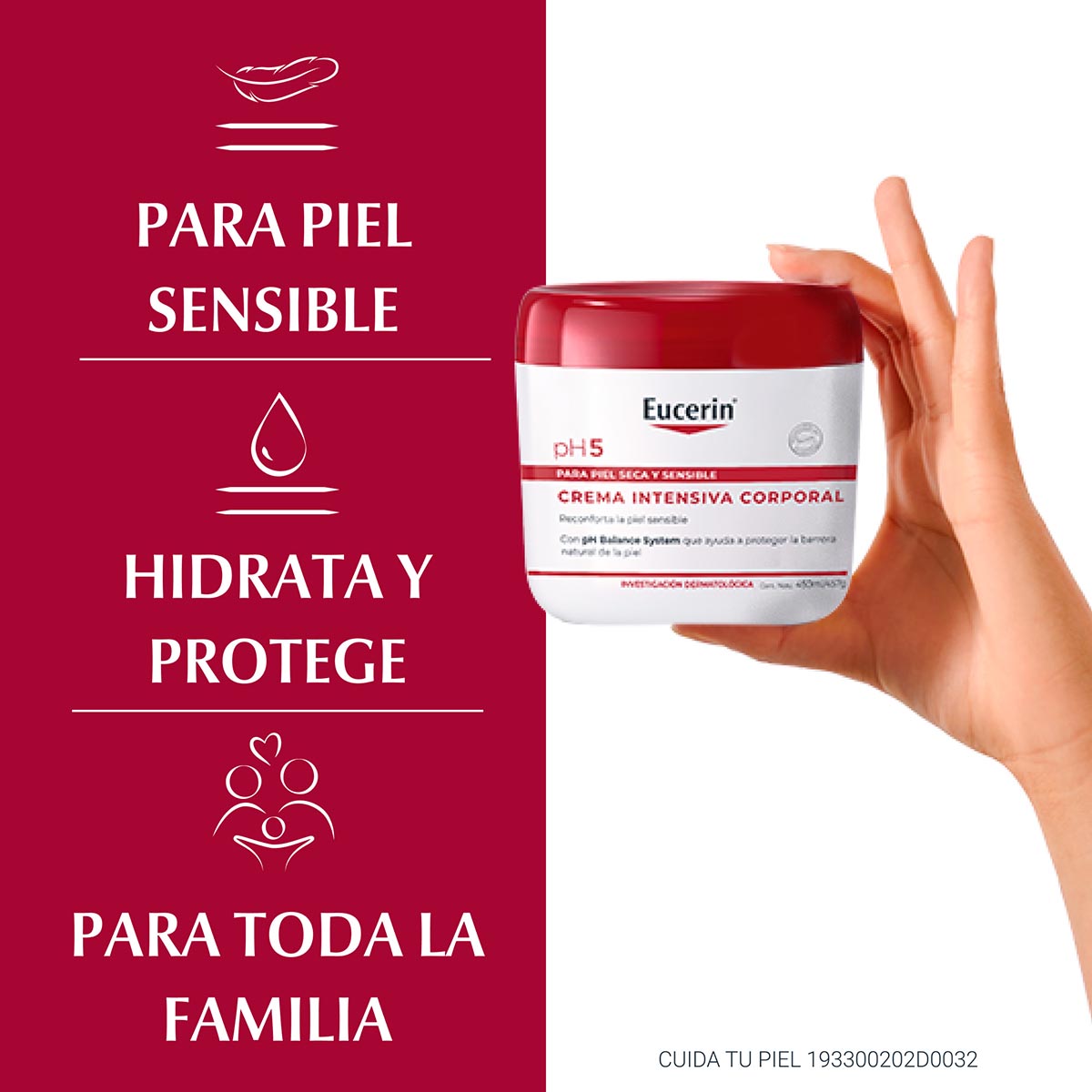 Eucerin pH5 Crema corporal intensiva para piel seca y sensible 450 ml