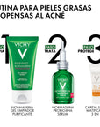 Normaderm serum probio BHA 30ml + Gel limpiador purificante phytosolutions 50ml+ Capital soleil matificante 3 en 1 3ml.