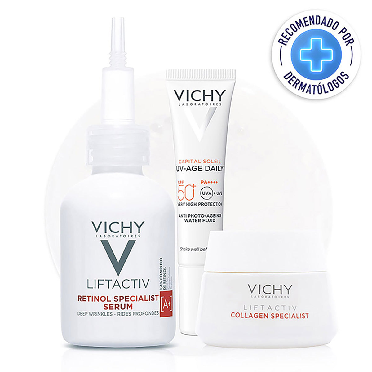 Vichy Kit Liftactiv retinol specialist Sérum arrugas profundas 30 ml + Liftactiv specialist Crema 15 ml + Capital soleil uv-age daily 15 ml