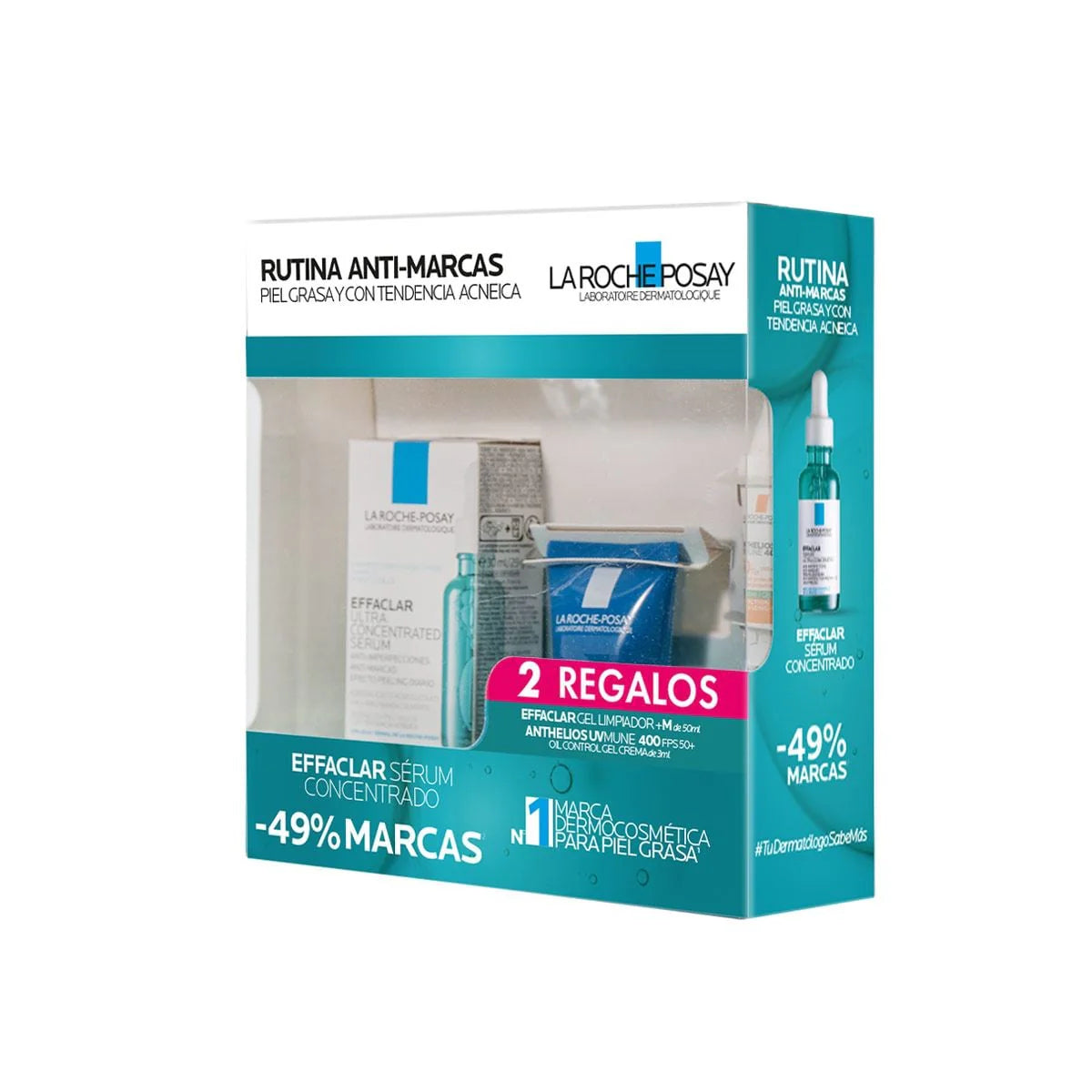 La Roche Posay kit-effaclar serum ultra concentrado 30ml+effaclar gel moussant 50ml+anthelios uv mune 400 3ml