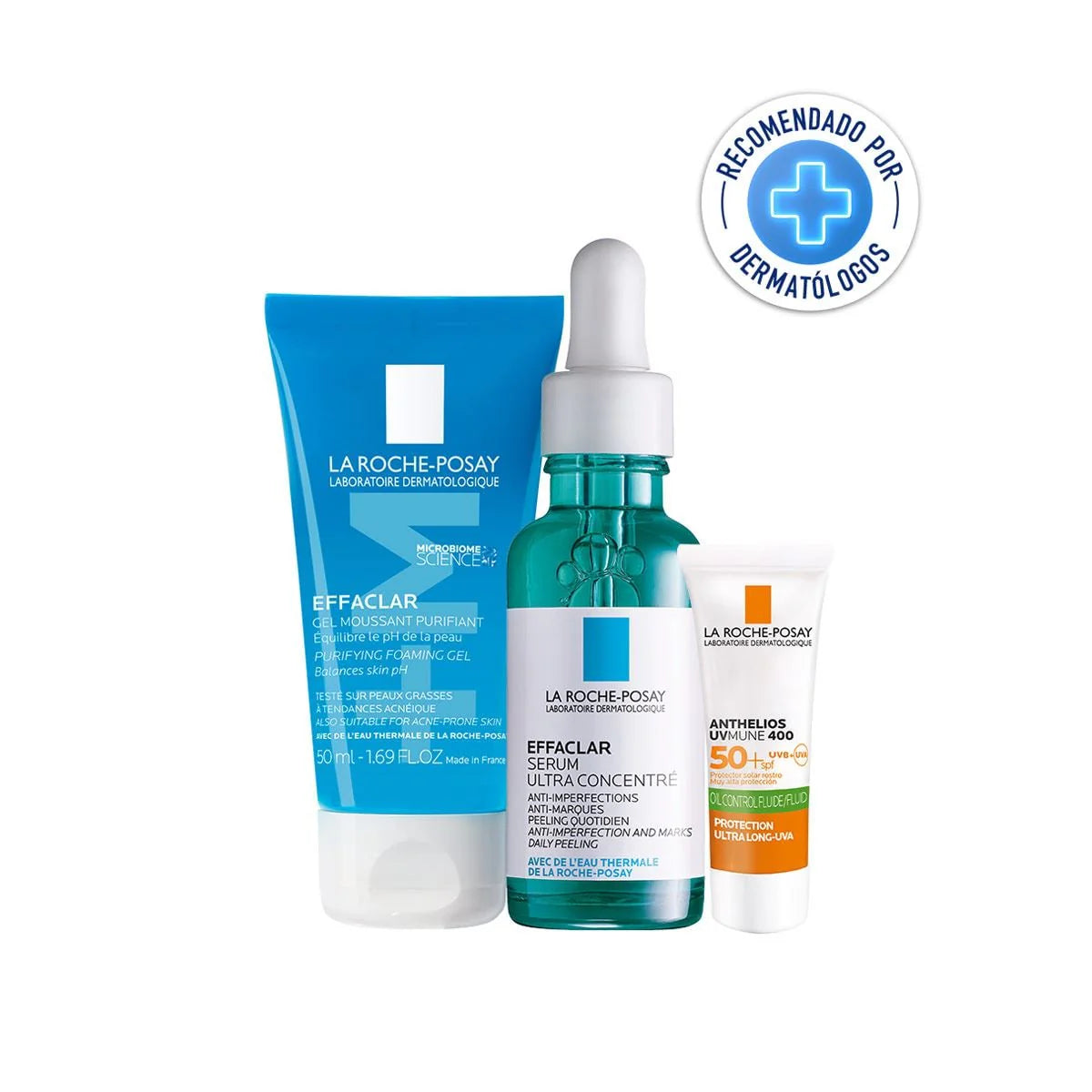La Roche Posay kit-effaclar serum ultra concentrado 30ml+effaclar gel moussant 50ml+anthelios uv mune 400 3ml